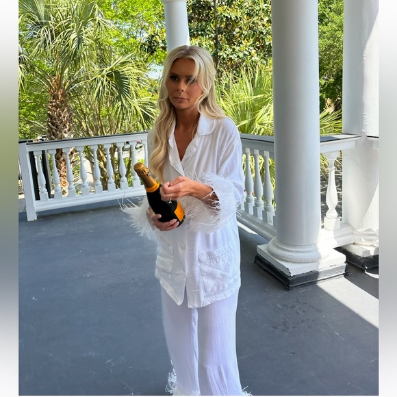 Sleeper White Classic Pajama Set bridal - Picture 6 of 6